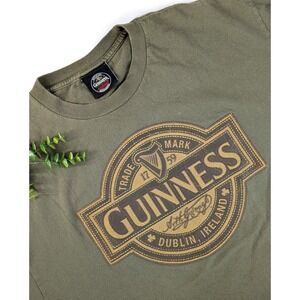 XL🍺Vtg Official Guinness BeerT-shirt Big Leather Patch Embroidered Logo Ireland